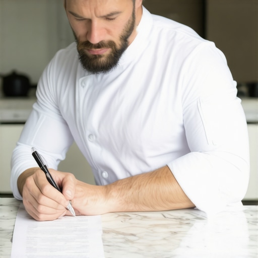 A private chef signing a non-disclosure agreement for a high-end estate.