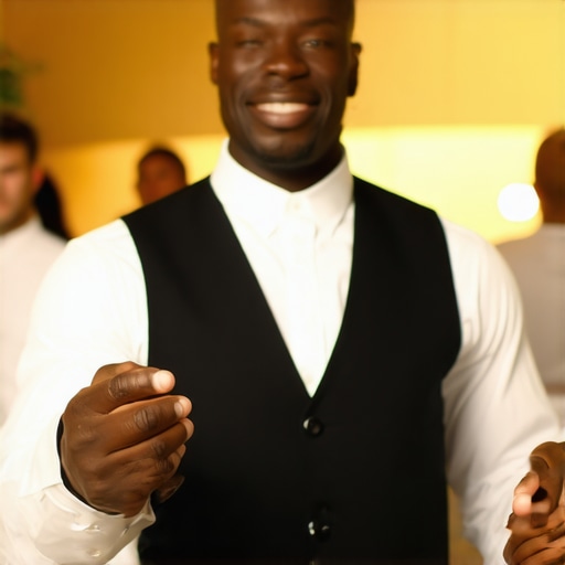 A lead server directing hospitality staff at a high-end wedding reception.