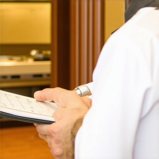 Professional Wedding Service Logistics A server managing floor plans and catering timing during a wedding reception.