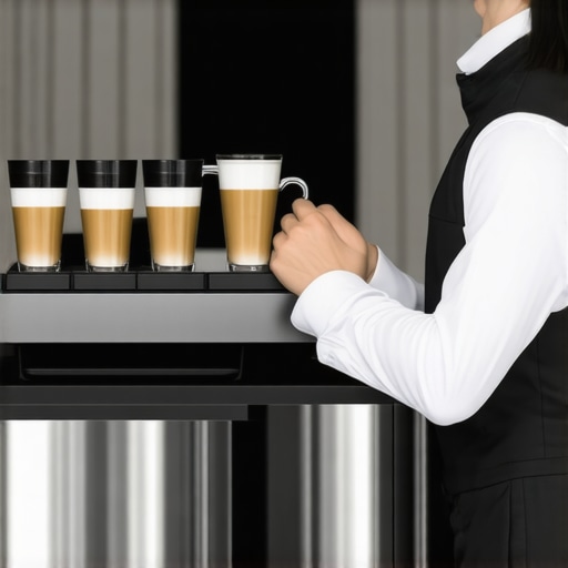 A professional server maintaining a clean and organized coffee station during a corporate meeting.