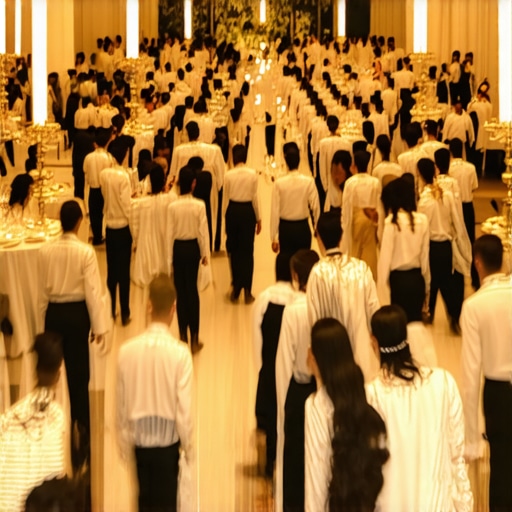 Logistics of server movement at a high-end wedding reception