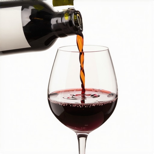 A server pouring red wine into a high-end crystal glass for a fine dining event.