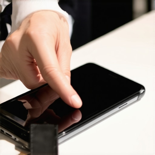 Secure device storage for event staff Professional server placing a smartphone into a signal-blocking security pouch.
