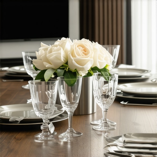 A professional boardroom table meticulously prepared for an executive lunch with high-quality catering equipment.