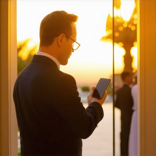 Security guard checking credentials of catering staff at a high-end estate.