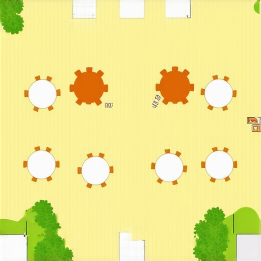 Diagram showing server route mapping for a high-end wedding tent layout.