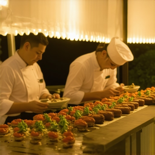 A professional outdoor catering setup demonstrating thermal control and logistics.