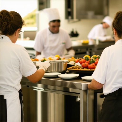 Elite private chef setup and technical infrastructure for a luxury wedding event.