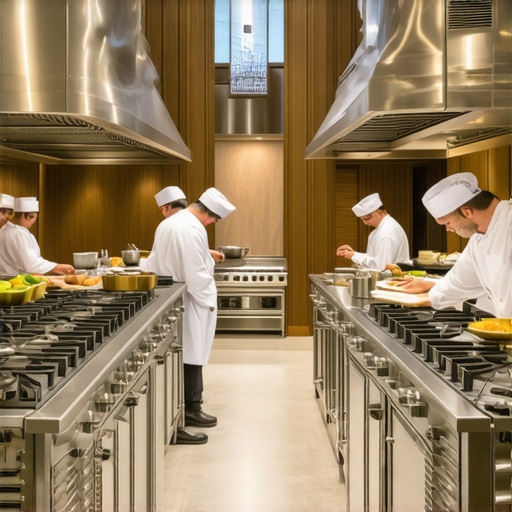 A professional mobile kitchen setup for a luxury wedding showing specialized cooking equipment.