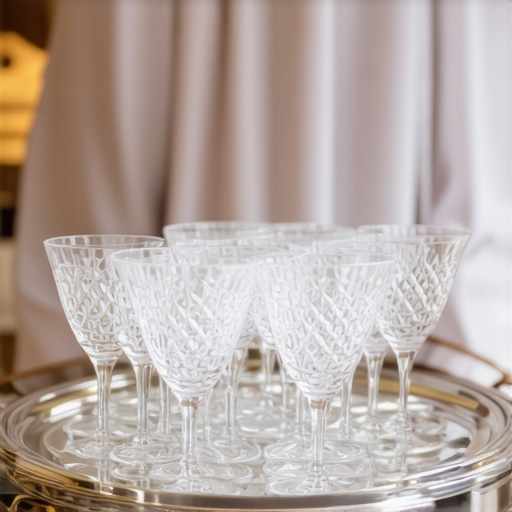 A professional server carrying a tray of drinks at a wedding.
