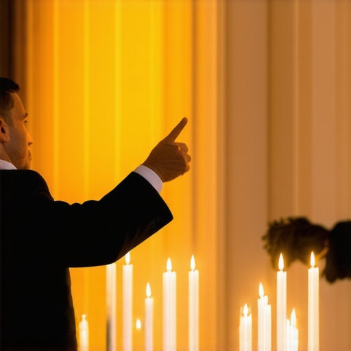 Professional wedding server using hand signals for silent communication during a reception.