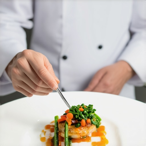A private chef focusing on culinary precision to maintain professional boundaries during a high-end event.